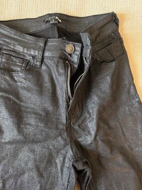 Fashion Nova Black Metallic Skinny Pants